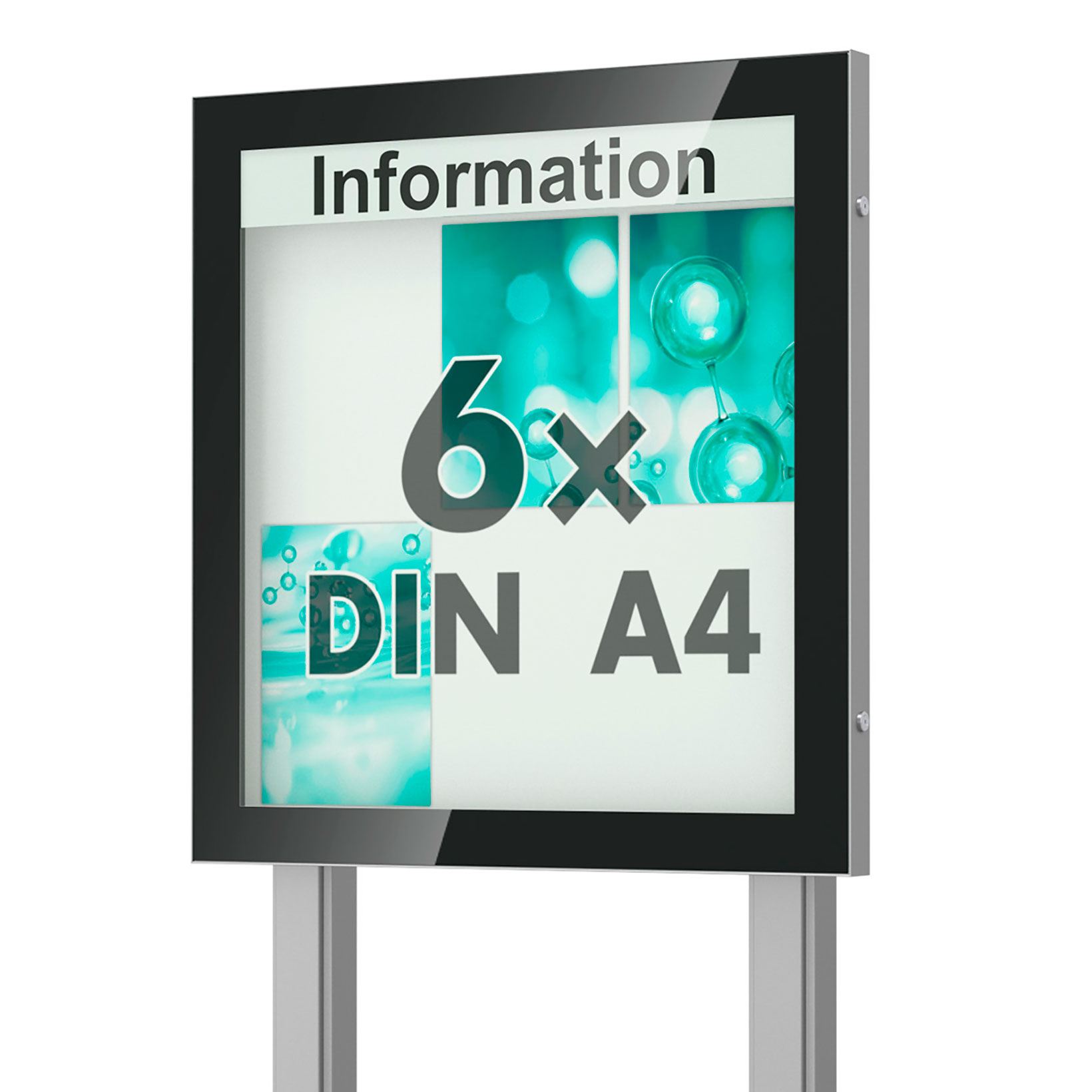 Außenschaukasten mit optionaler Beleuchtung zum Einbetonieren Schaukasten freistehend mit Ständer