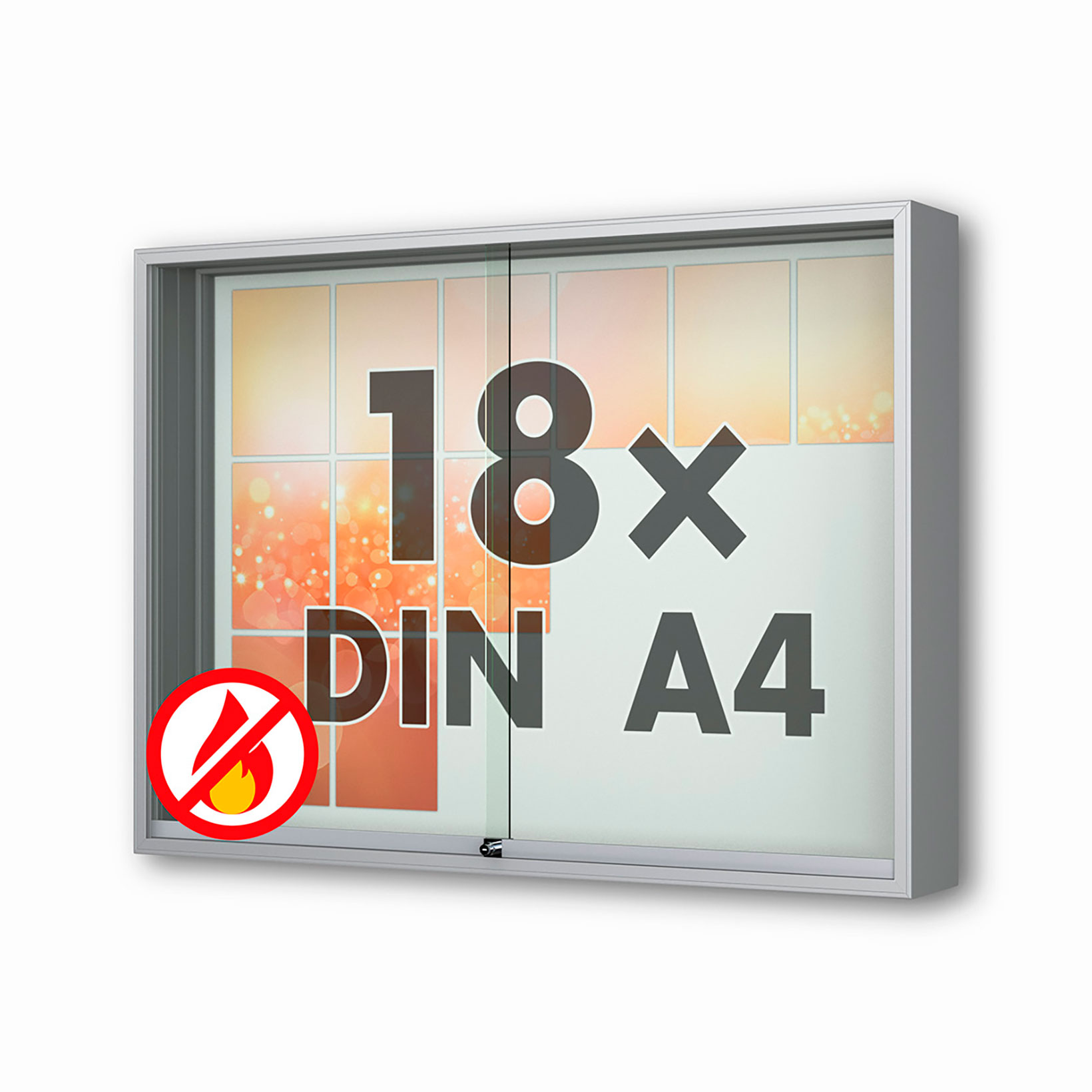 18 x DIN A4 Schaukasten Fortis mit Schiebetüren - 210 mm Bautiefe 18 x DIN A4 Schaukasten Fortis mit Schiebetüren - 210 mm Bautiefe