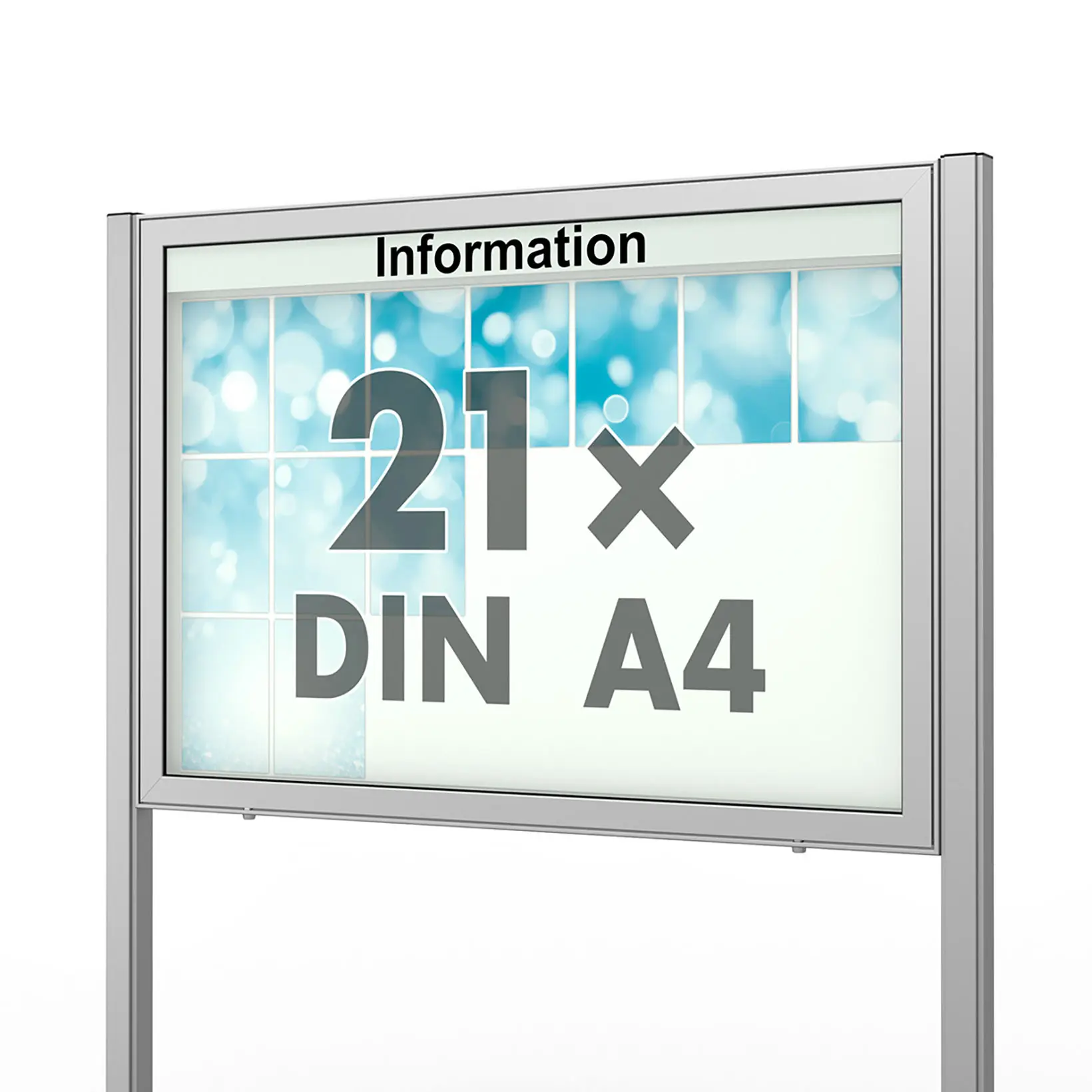 Schaukasten mit Standbeinen