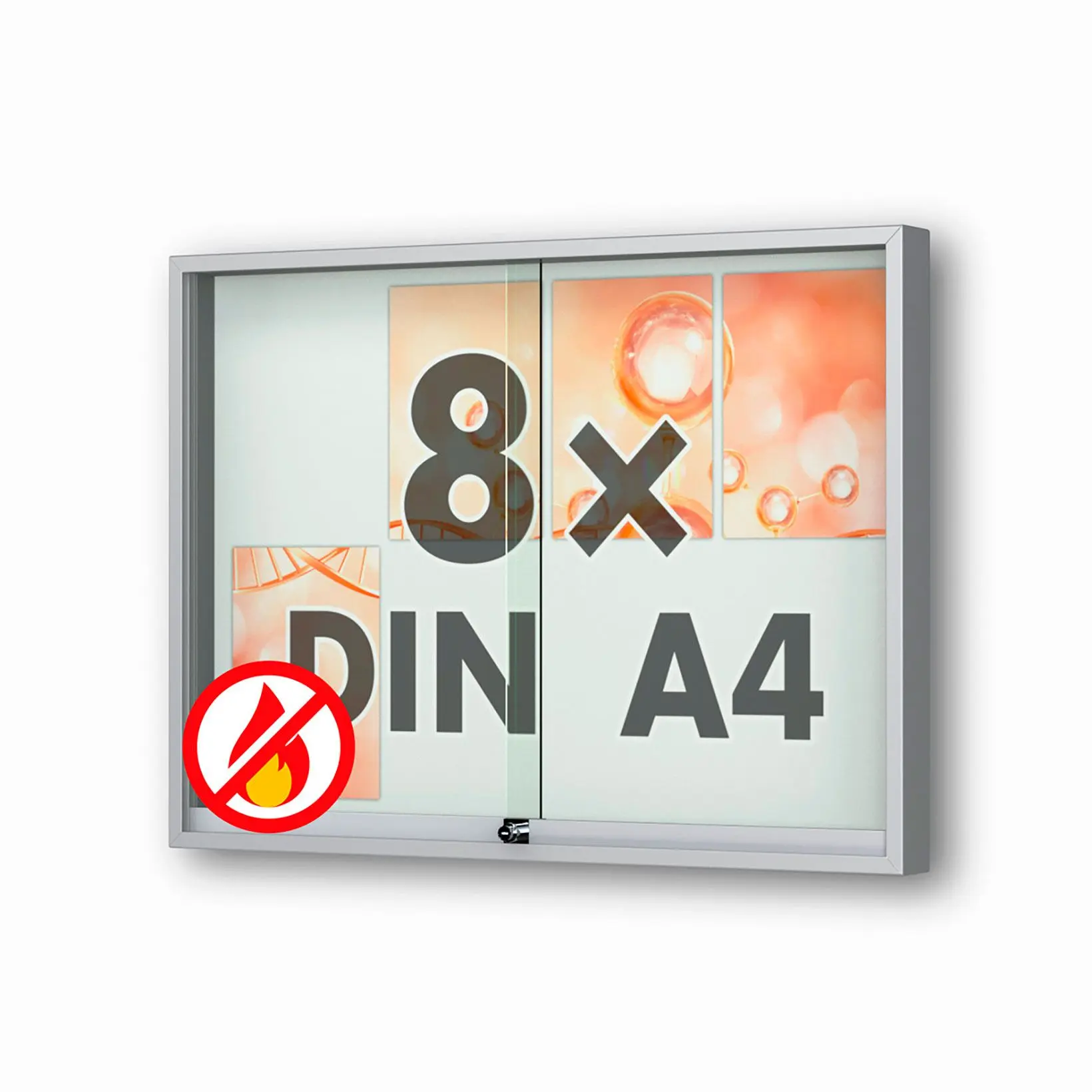 A4 Poster, 8x10, Glasdisplay, Rahmen, Rauchen verboten Zeichen